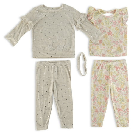 

Nannette Toddler Girl 4Pc Mix and Match Set W/Headband Size 2T-4T