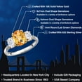 thumbnail image 2 of Gem Stone King 925 Silver and 10K Yellow Gold Yellow Citrine and White Moissanite and Lab Grown Diamond Engagement Ring for Women | 2.71 Cttw | Oval Checkerboard 9X7MM | November Birthstone | Size 9, 2 of 7