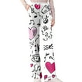 thumbnail image 3 of Women's Fashion Loose Casual Printed Casual Pants, Valentine's Day Pattern Lounge Pants, Comfort Sleepwear,White,L, 3 of 7
