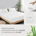 thumbnail image 3 of 100% Bamboo Twin Sheet Set - Ultra Soft, Breathable & Cooling, Ideal for Hot Sleepers, 16" Deep Pocket, Hotel Luxury Bedding (White), 3 of 8