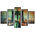 thumbnail image 1 of Benzara BM200466 Contemporary Wooden Wall Decor with Bridge Imprint, Multi Color - 5 Piece, 1 of 1