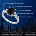thumbnail image 2 of Gem Stone King 2.05 Cttw Black Onyx and White Topaz Engagement Ring for Women | 925 Sterling Silver | Oval 9X7MM | Gemstone Birthstone (Size 6), 2 of 4