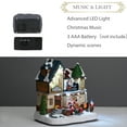 thumbnail image 5 of Valery Madelyn 9.4 inches Pre-Lit Musical Christmas Village, Dynamic Scenes Christmas Figurine Building House with Santa's Workshop for Holiday Table Top Decoration, 5 of 10