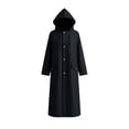 thumbnail image 7 of Women’s Long Length Heavy Duty Rain Coat Hooded Waterproof Raincoat for Outdoor Use, Wind Resistant Full Length Rain Jacket Loose Fit Adults Poncho Black, 7 of 7