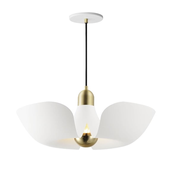 Poppy 1 - Light White And Satin Brass Multi Color - LED Aluminum And Steel Pendant Light