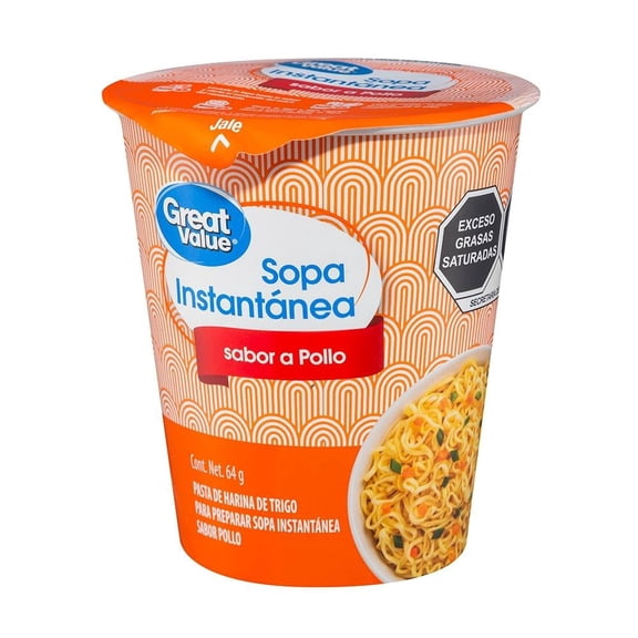 Sopa instantánea Great Value sabor pollo 64 g