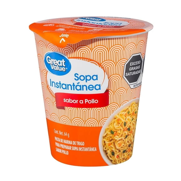 Sopa instantánea Great Value sabor pollo 64 g