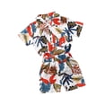 thumbnail image 2 of Toddler Baby Boys Summer Hawaiian Clothes Short Sleeve T Shirts Elastic Shorts Gentleman Holiday Outfit, 2 of 6