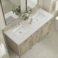 thumbnail image 3 of James Martin Vanities 60" Double Vanity, Bright White w/ 3 CM Ethereal Noctis Quartz Top, 3 of 7