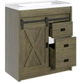 thumbnail image 6 of DreamCurship Bathroom Vanity with Sink Combo, White Bathroom Storage Cabinet with Drawers, Farmhouse Bathroom Vanity Cabinet with Sliding Barn Doors, Wash Gray, 6 of 7