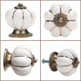 thumbnail image 4 of White and Gold Ceramic Cabinet Knob with Pumpkin Screws (Pack of 16) - 3.6 x 3.9 cm - Vintage Round Cabinet Knob - for Home, Office, Kitchen Cabinet, 4 of 5