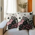 thumbnail image 4 of Valentine''s Day Pillow Covers 20x20 Inch Pink and Black Heart Valentine Outdoor Decorative Throw Pillow Covers Set of 2 Rustic Farmhouse Pillowcases Cushion Covers for Couch Sofa Bed, 4 of 6