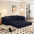 thumbnail image 5 of Miekor Furniture Human Dog Bed, Lazy Sofa Couch, 78.7" Multi-Functional Foldable Sofa Bed, 3-in-1 Teddy Fabric Foam-Filled Sleeper Sofa Bed for Living Room,Guest Bed,Playroom,Dark blue No4296, 5 of 9