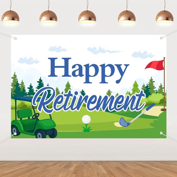 6x4FT Golf Retirement Backdrop for Men Golf Theme Happy Retirement Photography Background Sport Let’s Partee Goodbye 9 to 5 Party Decorations Banner Supplies Photo Booth Props