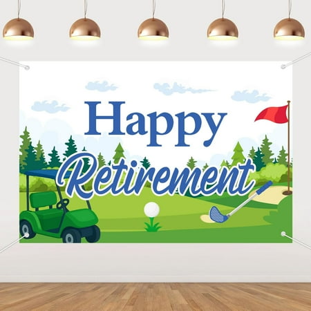 6x4FT Golf Retirement Backdrop for Men Golf Theme Happy Retirement Photography Background Sport Let’s Partee Goodbye 9 to 5 Party Decorations Banner Supplies Photo Booth Props