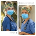 thumbnail image 3 of Jiueut Flower Lemon Nurse Button Headband Nurse Headbands for Women with Buttons Headbands for Nurses with Buttons for Mask Washable Wide Headbands for Girls Non Slip, 3 of 7