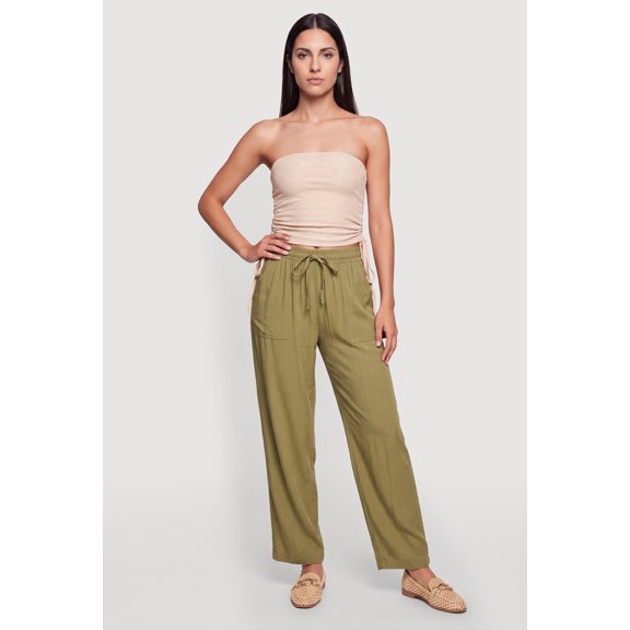 Women's Drawstring Waist Carpenter Dress Pants
