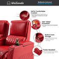 thumbnail image 4 of Weilianda Astronauts Reclining Sofa Electricity Recliner Zero Gravity Chair Top Grain Leather Movie Chair Gaming Sofa with Tray Table USB Charging Cup Holders,Row of 3 Lovesesat Right Red, 4 of 5