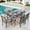 Black & Brown, variant on MF Studio 7-Piece Outdoor Patio Dining Set with Rectangle Steel Table & Textilene Chairs for 6-Person, Black & Brown