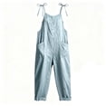thumbnail image 5 of Cmfcve Women's Casual Jumpsuits V Neck Sleeveless Harem Pants Stretchy Adjustable Strap Overalls with Pockets, 5 of 6