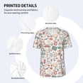 thumbnail image 3 of Zufioo Summer Life Print Men's Baseball Short Sleeve, Moisture Wicking Button-Down Hip Hop Tee-Large, 3 of 7