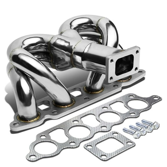 DNA Motoring TM-FF03ZT For 2000 to 2004 Ford Focus / Escape 2.0 Stainless Steel T25 Ram Horn Turbo Exhaust Manifold 01 02 03