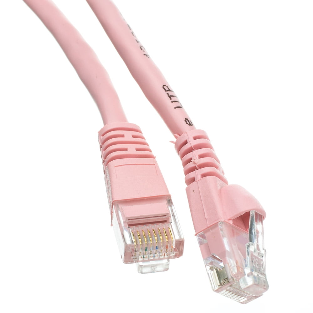 Cat6 Pink Patch Cable, Snagless/Molded Boot, 25 foot