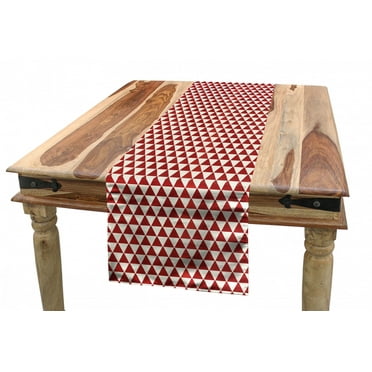 Geometric Table Runner, Pattern of Triangles Bicolor Illustration Mosaic Style Grunge Composition, Dining Room Kitchen Rectangular Runner, 3 Sizes, by Ambesonne