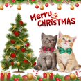 thumbnail image 2 of Mumup 2Pack Christmas Cat Collars Breakaway with Stylish Bow, 2 Pack Red Green Plaid Xmas Kitten Collar with Bell, Removable Bowtie Christmas Collar for Cats, 2 of 5
