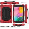 thumbnail image 3 of Galaxy Tab A 8.0 Case 2019,Colorful Heavy Duty Shockproof Kids Silicone Cover with Hand Strap Kickstand Shoulder Strap for Samsung Galaxy Tab A 8.0 SM-T290/T295/T297,Red & Black, 3 of 7