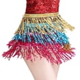 thumbnail image 2 of Premium Sequin Hip Tassel Boho Belly Dance Belt Mujeres Fringe Costume Decor Oro jinwen Bufanda de danza del vientre para mujer, 2 of 6