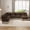 Brown Black, variant on Oversized Modular Sectional Corner Couches with Tassel, 7 Seater Sofa Big Comfy Leopard Chenille V Shaped Couches with 2 Throw Pillows and 6 Lumbar Pillows, Movable Ottoman, Brown black