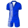 thumbnail image 2 of Vedolay Short Set For Men Casual Summer Mens 2 Piece Outfits Casual Tracksuit Shorts Summer Oversize Short Sleeve Sport Set,Blue 5XL, 2 of 3