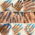 thumbnail image 5 of GKNET 2024 Fashion Women Boho Retro Color Silver Finger Knuckle Rings Set Delicate Jewelry Gift-6pcs Round, 5 of 9