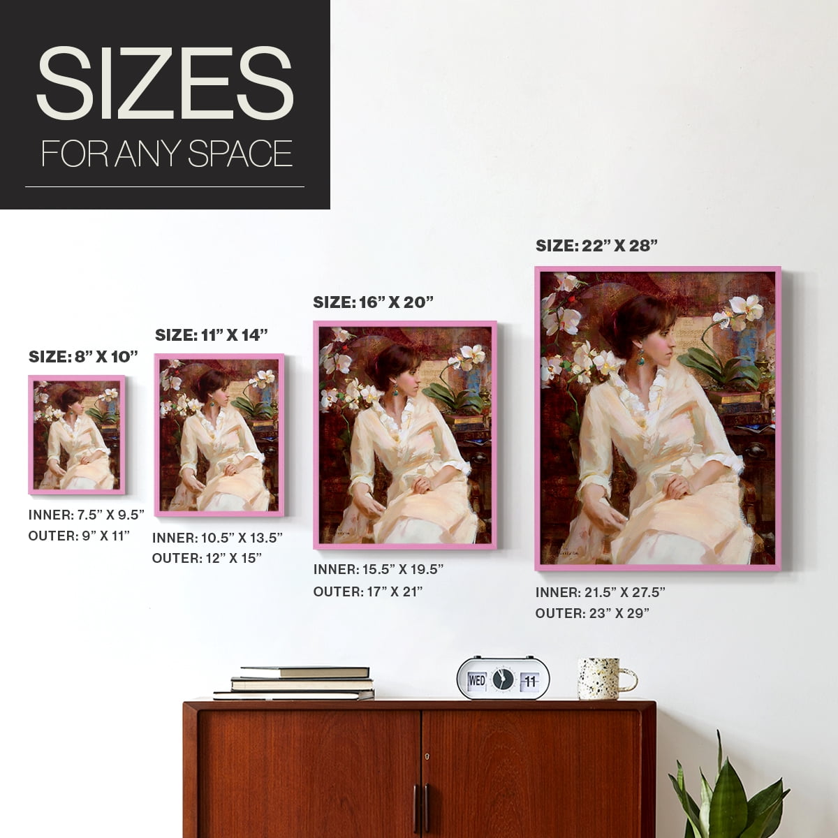 Fiori Di Aria Portrait in Paper Solid Wood 8 x 10 Framed Print