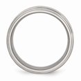 thumbnail image 2 of Stainless Steel Polished With Brushed Center 8mm Ridged Edge Band (Size 11) Made In China sr24-11, 2 of 4