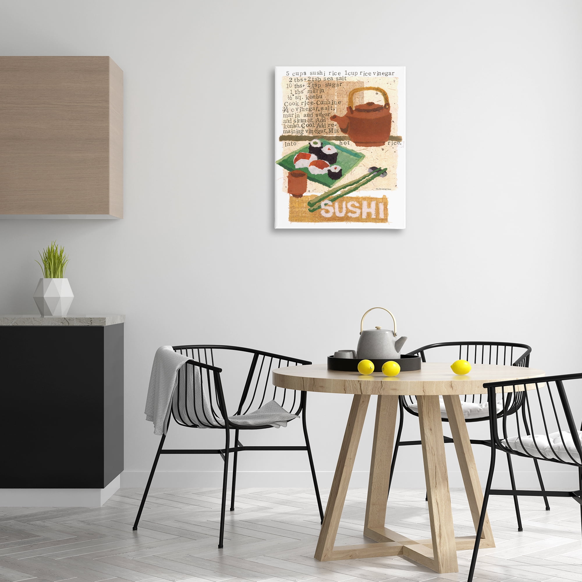 Stupell Industries Traditional Sushi Recipe Food & Beverage Painting Gallery Wrapped Canvas Art Print Wall Art, 24 x 30
