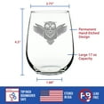 thumbnail image 4 of Bevvee Stemless Wine Glass 17 oz Cute Owl Gifts for Owl Lovers Wine Glasses, 4 of 4