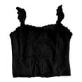 thumbnail image 4 of Razzly French Style Lace Trim Backless Tank Top For Women Stylish Apparel(Black,M), 4 of 4