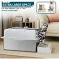 thumbnail image 3 of EastVita 8 Inch Stainless Steel Cat Litter Box, Open Top High Sided, Dark Gray, 3 of 8