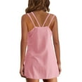 thumbnail image 7 of Backless Tennis Dress with Under Shorts & Pockets - Womens Athletic Sleeveless Scoop Neck Hollow-out Strap Mini Dress (2XL, Pink), 7 of 7