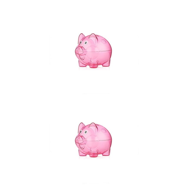 Moyic PS caja de ahorro de dinero portátil reutilizable tapón extraíble reemplazo forma Animal hogar niños caja de monedas banco Rosa roja L 2piezas