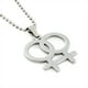 thumbnail image 2 of Collar de identidad simbólica Minnieouse Acero inoxidable para mujeres LGBTQ Bisutería doble, 2 of 6