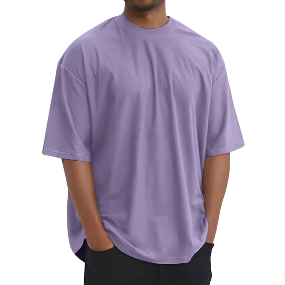 Mens Oversized T-Shirts Fashion Loose Fit Crewneck Tshirt Streetwear Heavyweight Short Sleeve Tee Shirt Gym Workout Tops