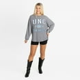 thumbnail image 3 of Women's Gameday Couture Gray North Carolina Tar Heels Oversized Final Score Snow Wash Long Sleeve T-Shirt, 3 of 6