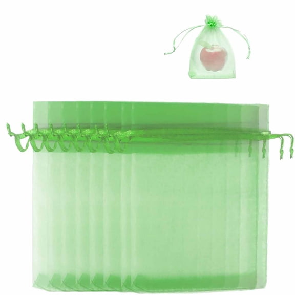 100Pcs Drawstring Fruit Protection Bags, Mesh Garden Covers (8 * 12 in) Protects Fruit from Birds, Insects & Pests, Reusable Fine Mesh with Drawstring Closure for Garden Orchard Use