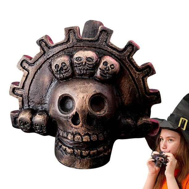 Puntoco Silbato azteca de la muerte con sonido auténtico y forma de calavera. Silbato azteca auténtico. Con un sonido único. El silbato azteca más fuerte para coleccionar.