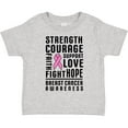 thumbnail image 3 of Inktastic Breast Cancer Awareness Strenght Courage Support Love Boys or Girls Toddler T-Shirt, 3 of 5