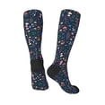 thumbnail image 4 of Easygdp Colorful Flowers Soccer Socks Sport Knee High Socks Calf Compression Athletic Socks for Men and Women, 4 of 9