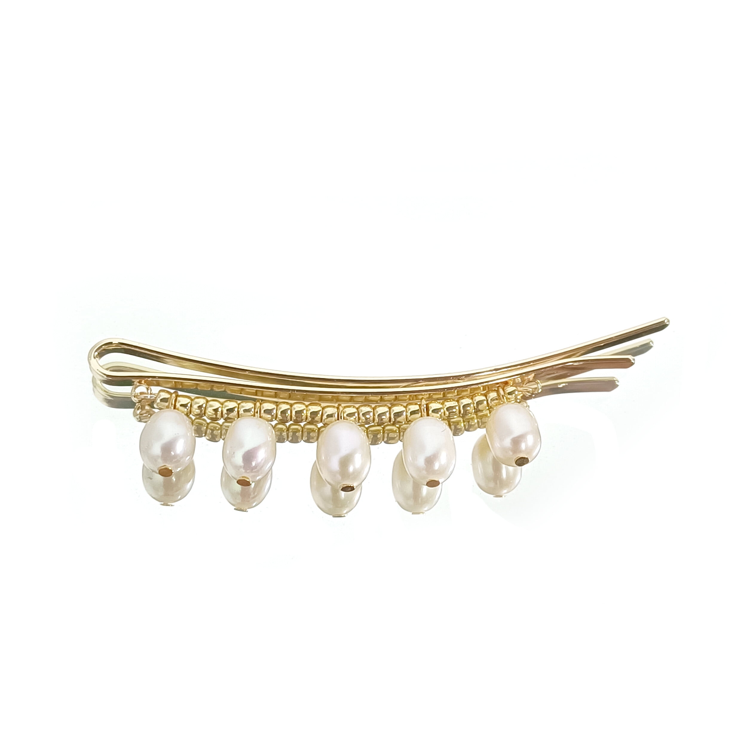 Qingyeji Pearl Hair Pins for Women Girls 14K Gold Plated Hair Clips for